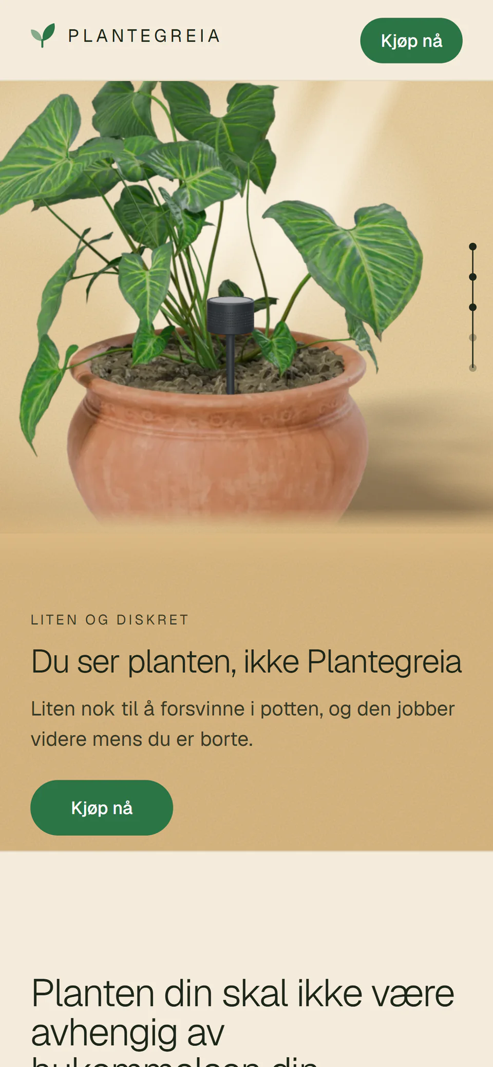 Phone view: the product placed in a potted plant.